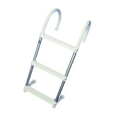 Hook-On White Plastic/Aluminium Ladder 4 Step with Top Bend